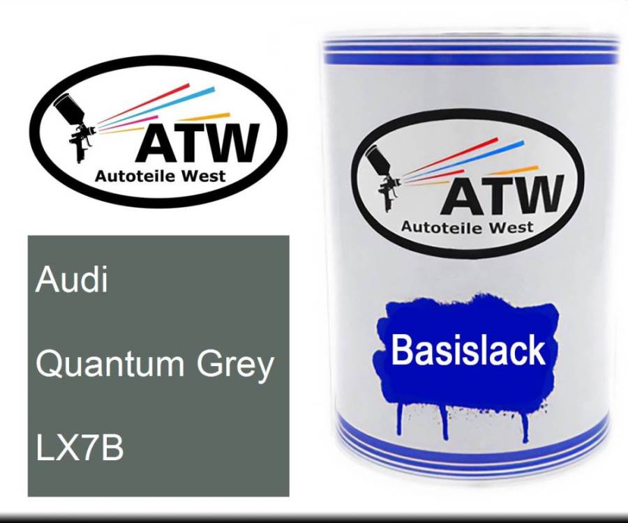 Audi, Quantum Grey, LX7B: 500ml Lackdose, von ATW Autoteile West.